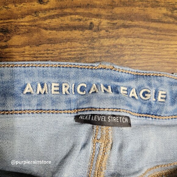 American Eagle Jeans 18 R Super Hi Rise Flare Next Level Stretch Medium Light - Picture 4 of 13